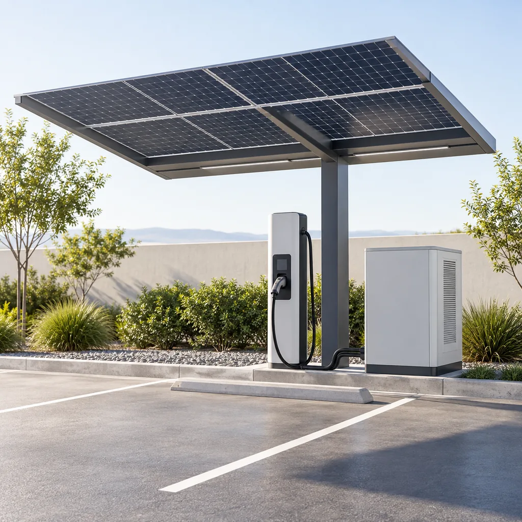 Solar storage and electric vehicle charging system